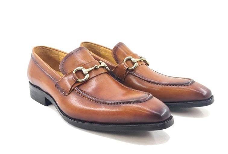 Carrucci Calfskin Loafer - Cognac