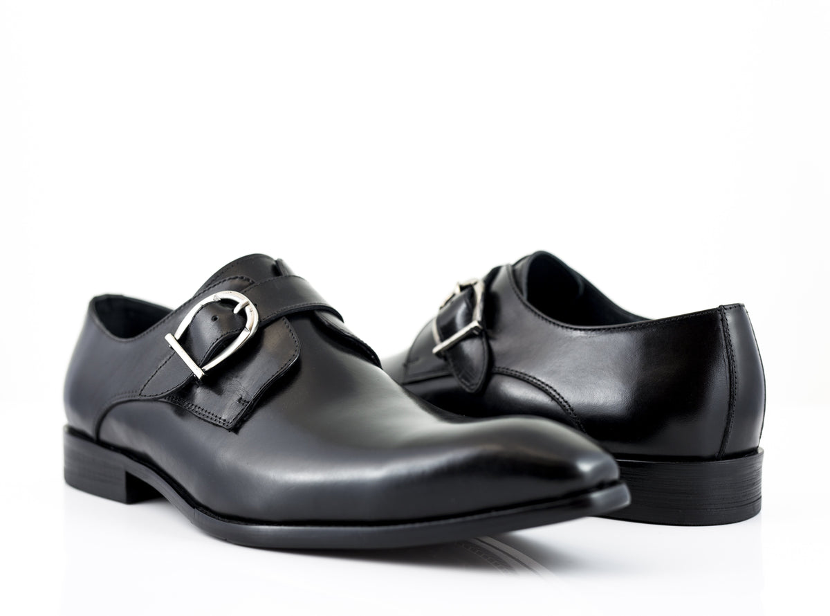 Carrucci Calfskin Monkstrap - Black