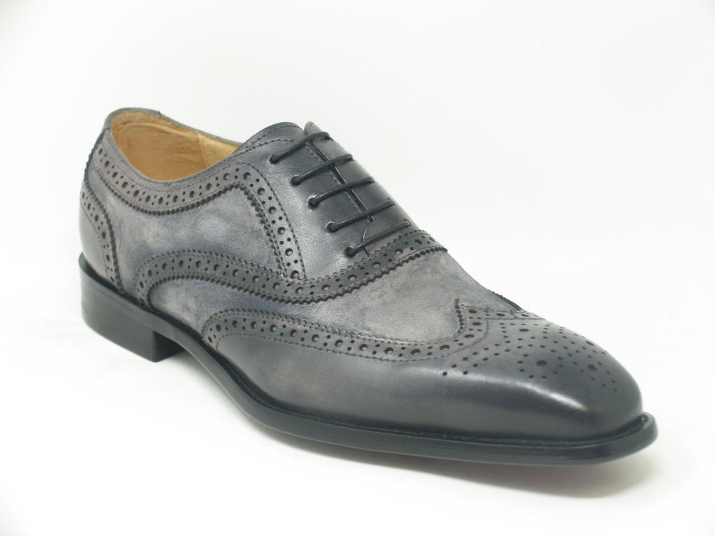 Carrucci Burnished Calfskin Belt - Grey