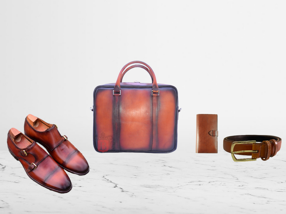 Men's Brown Leather Gift Set