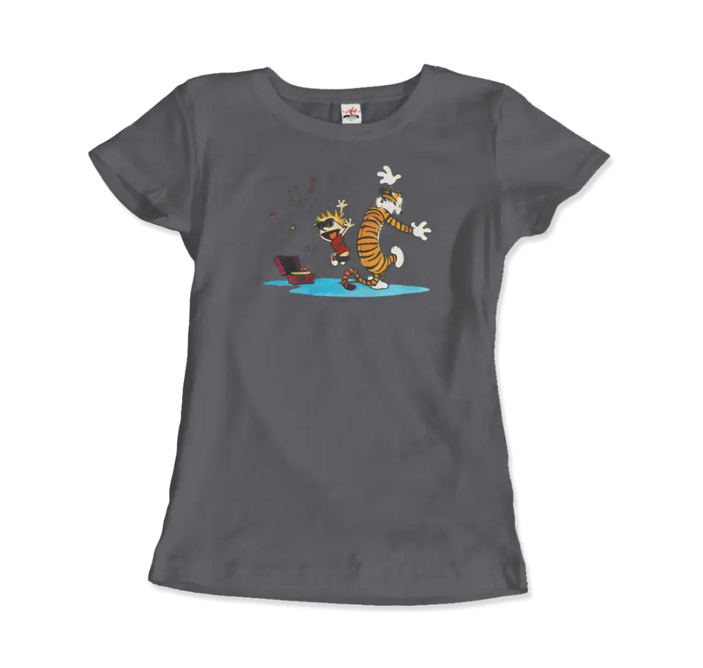 Calvin and Hobbes Dancing with Record Player t-shirt-10