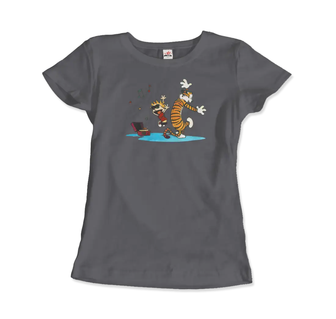 Calvin and Hobbes Dancing with Record Player t-shirt-10